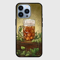 Чехол iPhone 13 Pro Кружка пива акварель