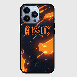Чехол iPhone 13 Pro ACDC оранжевый логотип