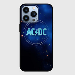 Чехол iPhone 13 Pro ACDC логотип на синем фоне