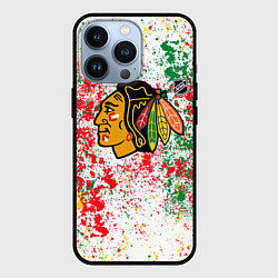Чехол iPhone 13 Pro Chicago Blackhawks NHL white