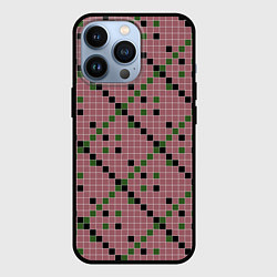 Чехол iPhone 13 Pro Коричневая с черным и зеленым плитка