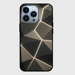 Чехол iPhone 13 Pro Серая объемная текстура с гранями