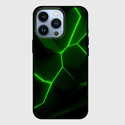 Чехол iPhone 13 Pro Зеленая текстура с неоном