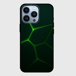 Чехол iPhone 13 Pro Зеленые нано плиты