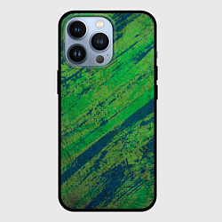 Чехол для iPhone 13 Pro Абстракция - green paint strokes, цвет: 3D-черный