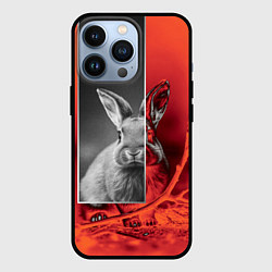 Чехол для iPhone 13 Pro Хмурый кролик, цвет: 3D-черный