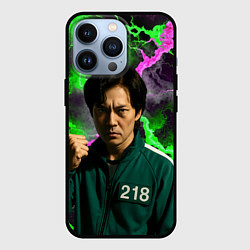 Чехол iPhone 13 Pro Игра в кальмара - игрок 218 с кулаком