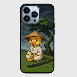 Чехол для iPhone 13 Pro Утенок самурай - медитация, цвет: 3D-черный