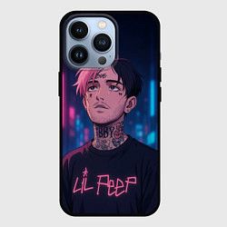 Чехол iPhone 13 Pro LiL Peep - Неоновый аниме арт