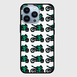 Чехол iPhone 13 Pro Motorcycle turquoise