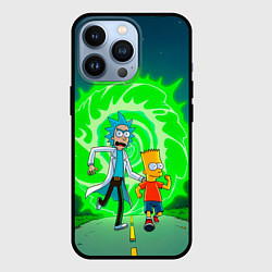 Чехол iPhone 13 Pro Рик и Барт Симпсон