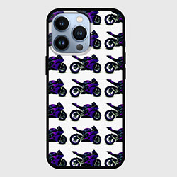 Чехол iPhone 13 Pro Motorcycle purple gloss