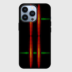 Чехол iPhone 13 Pro Neon black green circles