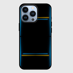 Чехол для iPhone 13 Pro Neon yellow light blue, цвет: 3D-черный