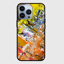 Чехол iPhone 13 Pro Живая Абстракция: Поток Цветов и Форм в Постоянном