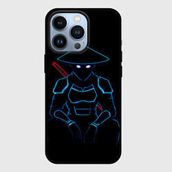 Чехол для iPhone 13 Pro Неоновый киберпанк самурай, цвет: 3D-черный