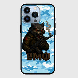 Чехол iPhone 13 Pro Волк с красными глазами ВМФ