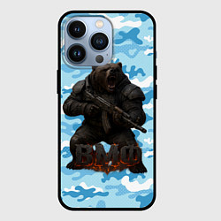 Чехол iPhone 13 Pro ВМФ злой медведь с автоматом