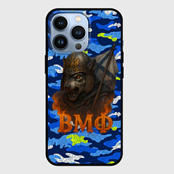 Чехол iPhone 13 Pro ВМФ злой медведь в шлеме