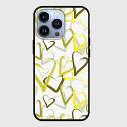 Чехол iPhone 13 Pro Зеленые сердца
