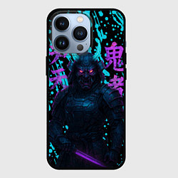 Чехол для iPhone 13 Pro Неоновый киберсамурай, цвет: 3D-черный