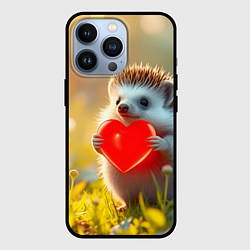 Чехол iPhone 13 Pro Ежик с сердечком в лесу