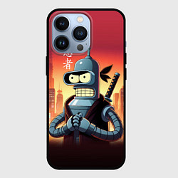 Чехол iPhone 13 Pro Крутой ниндзя Бендер в ночном городе