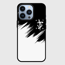 Чехол iPhone 13 Pro Doom краски черно белый