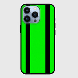 Чехол iPhone 13 Pro Color black and green stripes