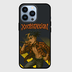 Чехол iPhone 13 Pro XXXTentacion с микрофоном в аниме стиле