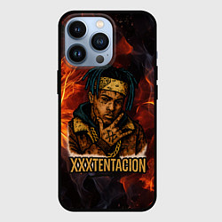 Чехол iPhone 13 Pro XXXTentacion на фоне огня