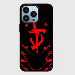 Чехол iPhone 13 Pro Doom geometry red steel