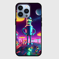 Чехол для iPhone 13 Pro Ночёвка Бендера на планете светящихся гигантских г, цвет: 3D-черный