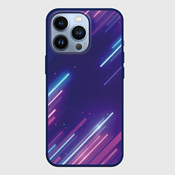 Чехол iPhone 13 Pro Абстракция бело синие красные полосы