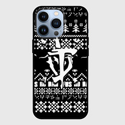 Чехол iPhone 13 Pro Doom x elders scrolls pattern