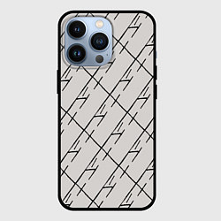Чехол iPhone 13 Pro Три буквы: паттерн на бежевом