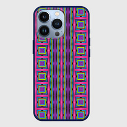Чехол для iPhone 13 Pro Геометрические яркие полосы, цвет: 3D-тёмно-синий