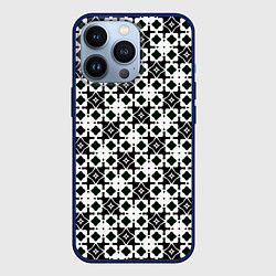 Чехол для iPhone 13 Pro Узор геометрический из ромбов, цвет: 3D-тёмно-синий
