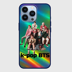 Чехол iPhone 13 Pro BTS радужный блестящий фон
