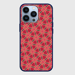 Чехол iPhone 13 Pro Красная цветочная текстура