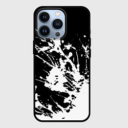 Чехол iPhone 13 Pro Взрывная белая краска на чёрном