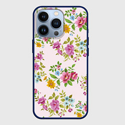 Чехол iPhone 13 Pro Розовый букеты