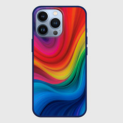 Чехол iPhone 13 Pro Смесь ярких красок волнистыми линиями