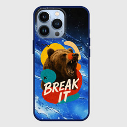 Чехол для iPhone 13 Pro Break it злой медведь, цвет: 3D-тёмно-синий