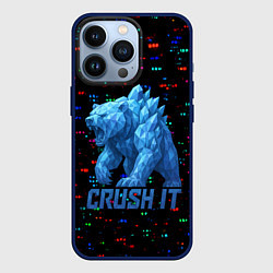 Чехол iPhone 13 Pro Медведь из кристаллов