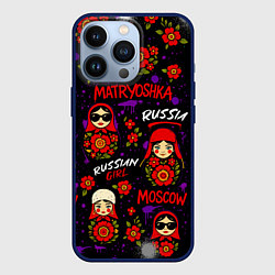Чехол iPhone 13 Pro Паттерн с матрешками