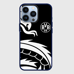 Чехол iPhone 13 Pro Borussia дракон белый