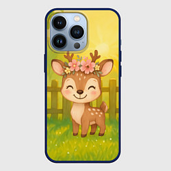 Чехол iPhone 13 Pro Милый олененок на зеленом дворе