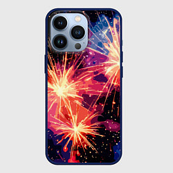 Чехол для iPhone 13 Pro Абстракция стилизованный салют, цвет: 3D-тёмно-синий