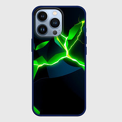 Чехол для iPhone 13 Pro Neon green glow, цвет: 3D-тёмно-синий